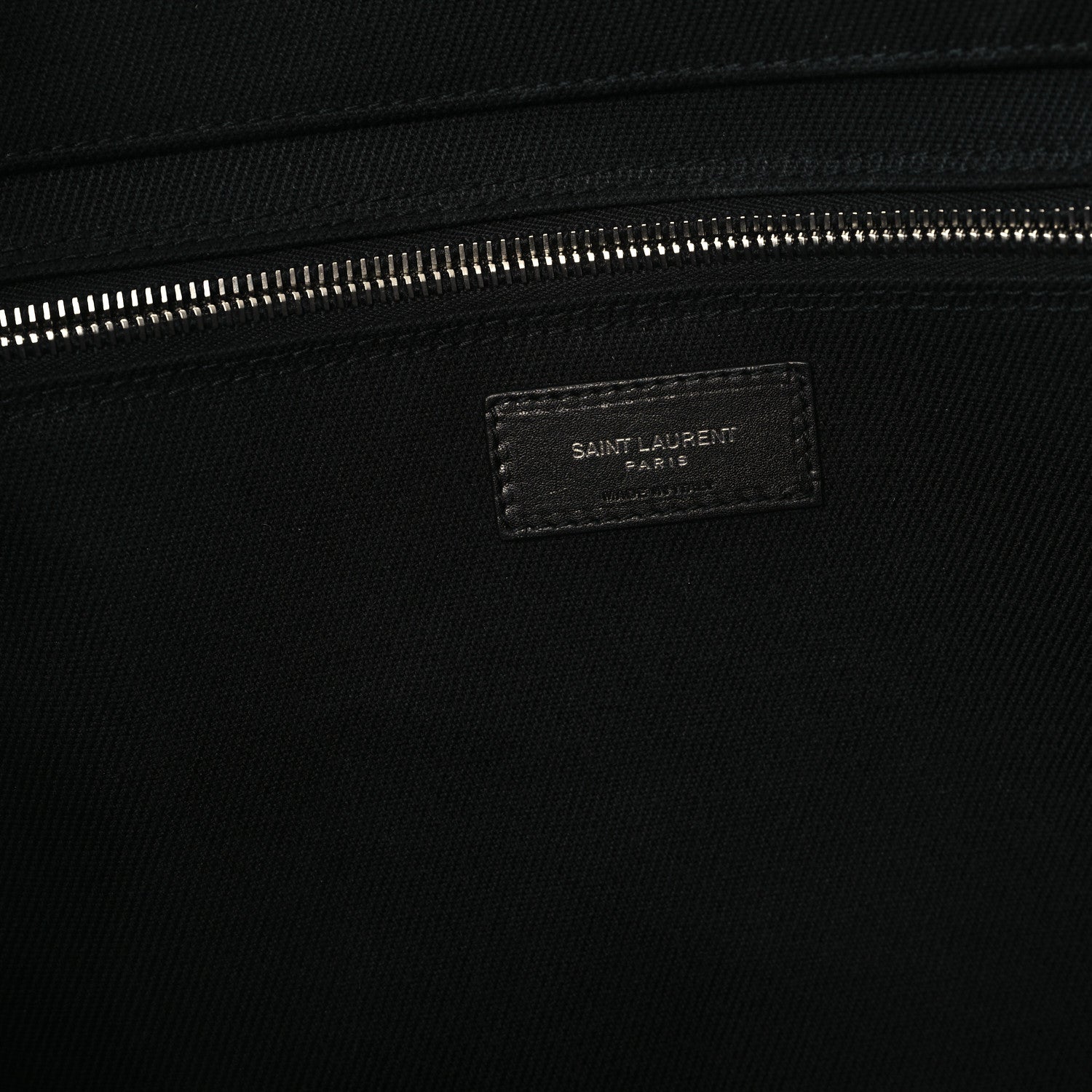Saint Laurent Linen Calfskin Rive Gauche Tote Black 6 of 13