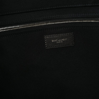 Saint Laurent Linen Calfskin Rive Gauche Tote Black 6 of 13