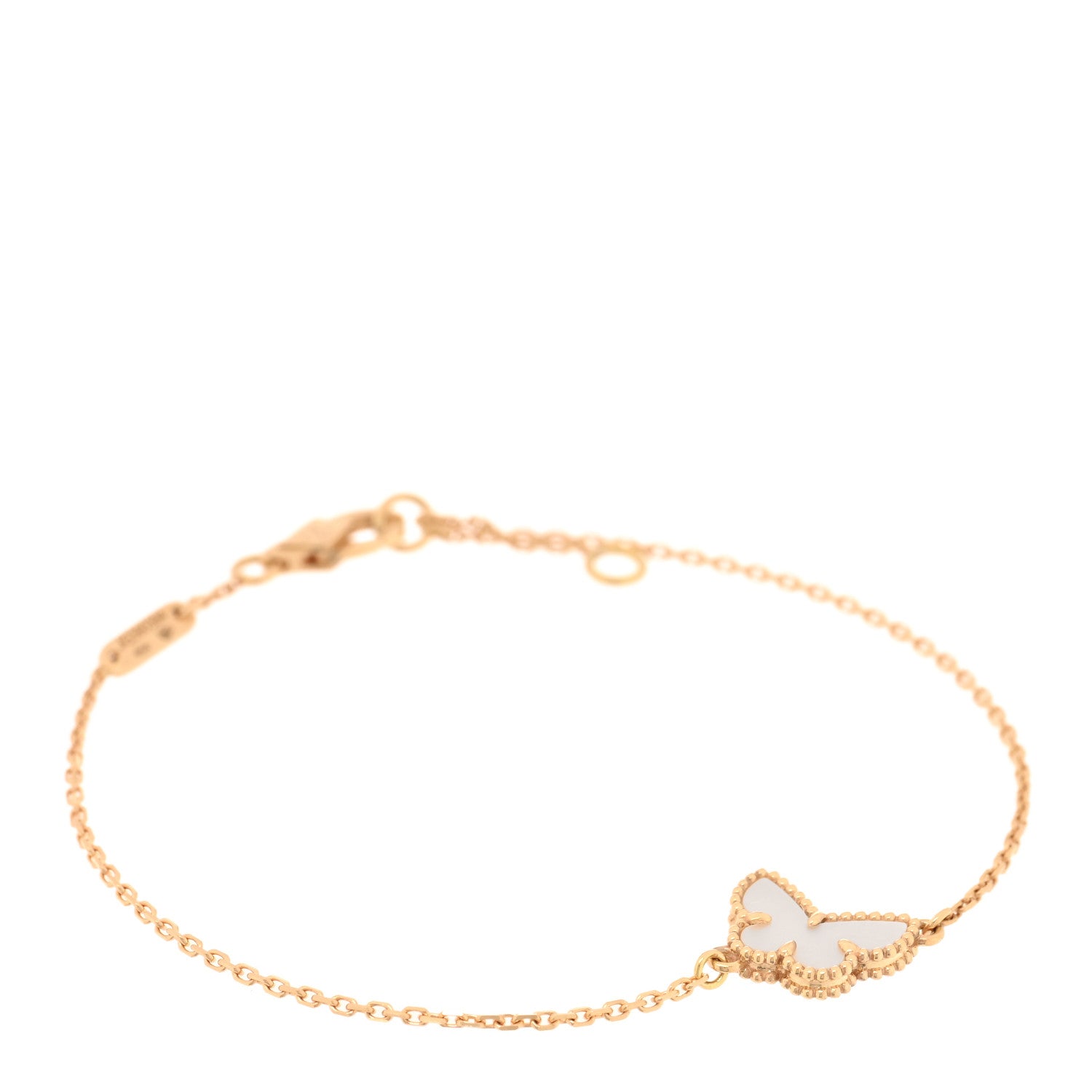 Van Cleef & Arpels 18K Yellow Gold Mother of Pearl Sweet Alhambra Butterfly Bracelet 1 of 4