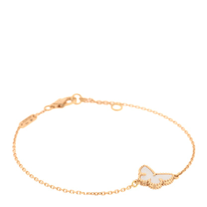 Van Cleef & Arpels 18K Yellow Gold Mother of Pearl Sweet Alhambra Butterfly Bracelet 1 of 4