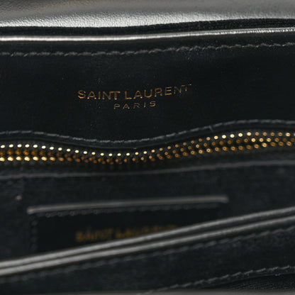 Saint Laurent Velvet Y Quilted Monogram Toy Loulou Chain Satchel French Black 7 of 9