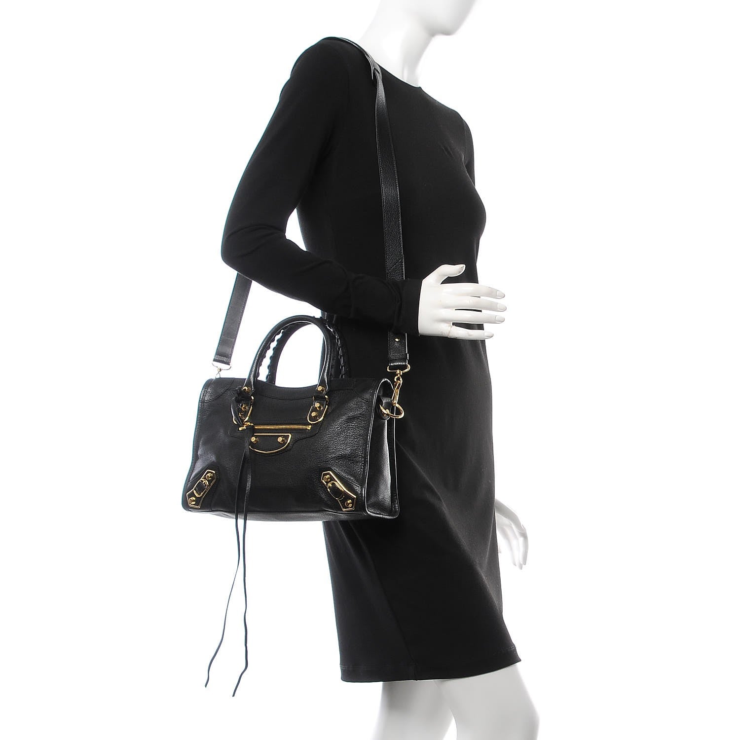 Balenciaga Chevre Gold Metallic Edge Hardware S City Black 2 of 8