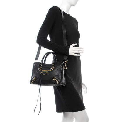Balenciaga Chevre Gold Metallic Edge Hardware S City Black 2 of 8