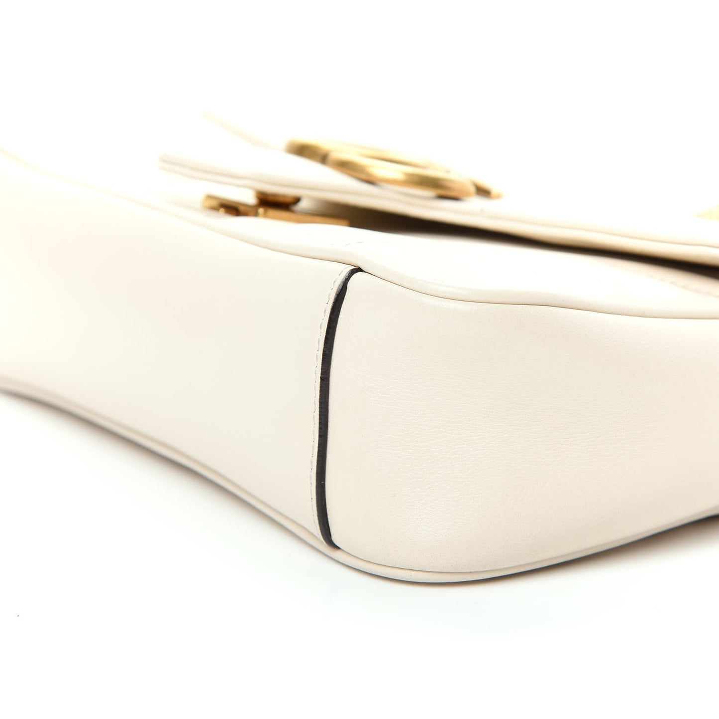 Calfskin Matelasse Mini GG Marmont Shoulder Bag White