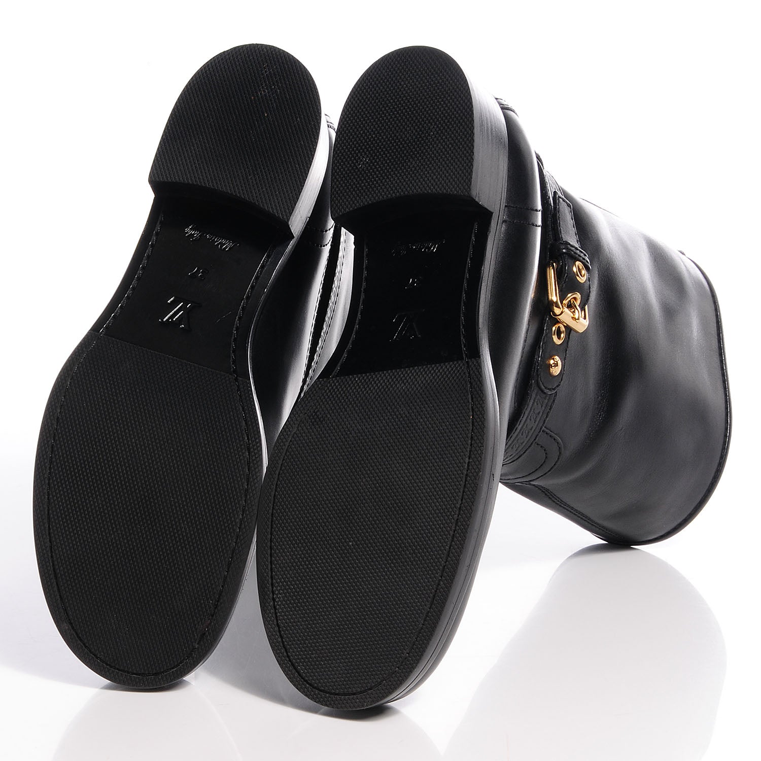 Louis Vuitton Calfskin Susan Half Boots 37 Black 5 of 9