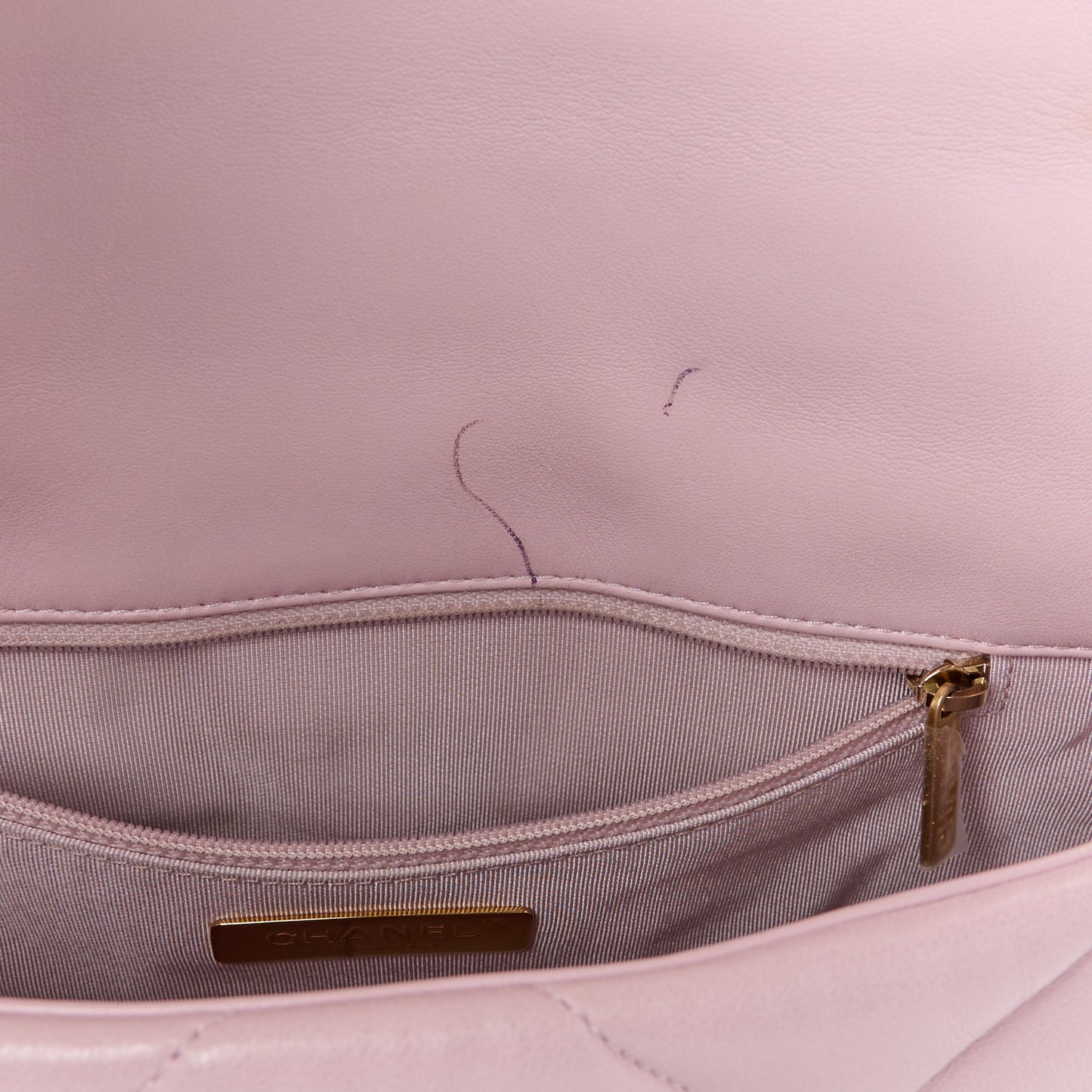 Goatskin Quilted Medium Chanel 19 Flap Light Pink
