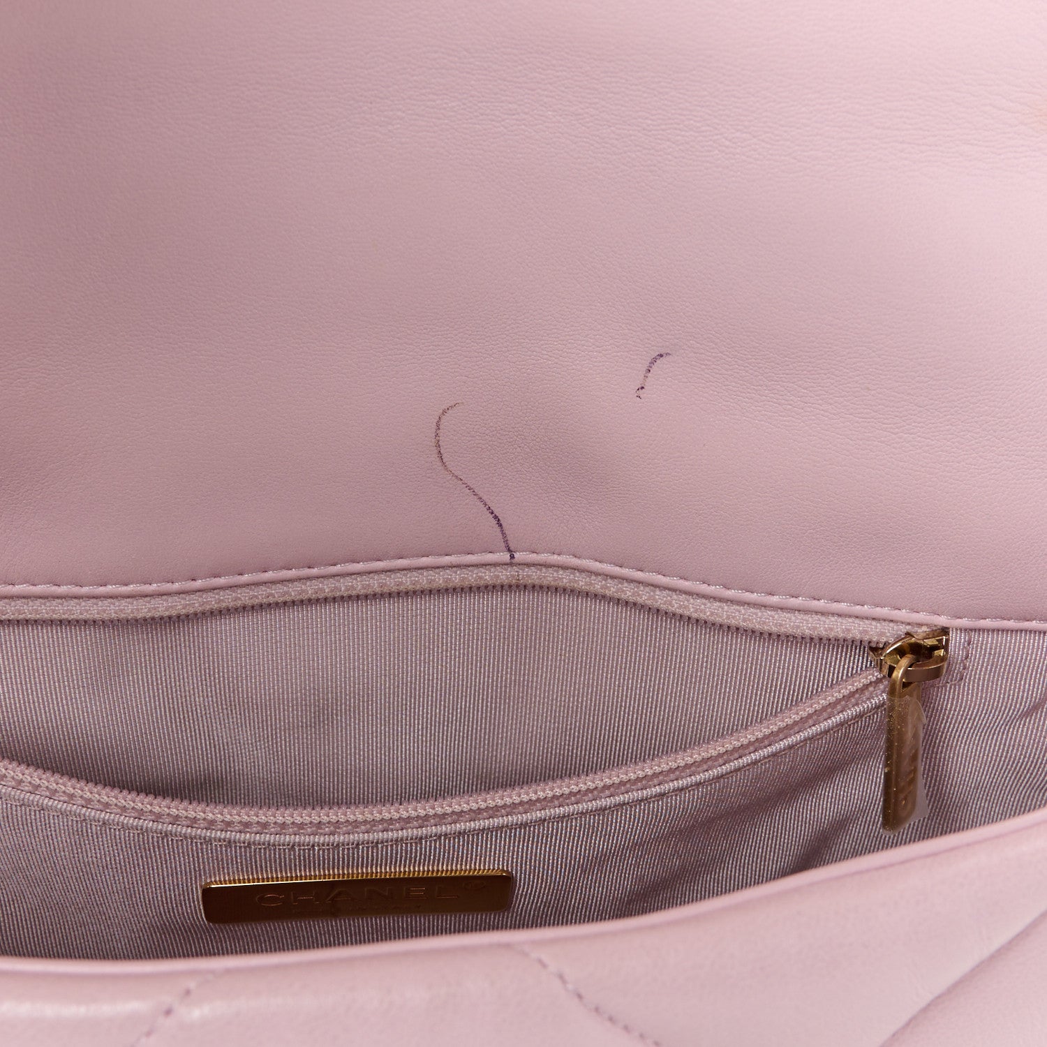 Chanel Goatskin Quilted Medium Chanel 19 Flap Light Pink 12 of 12