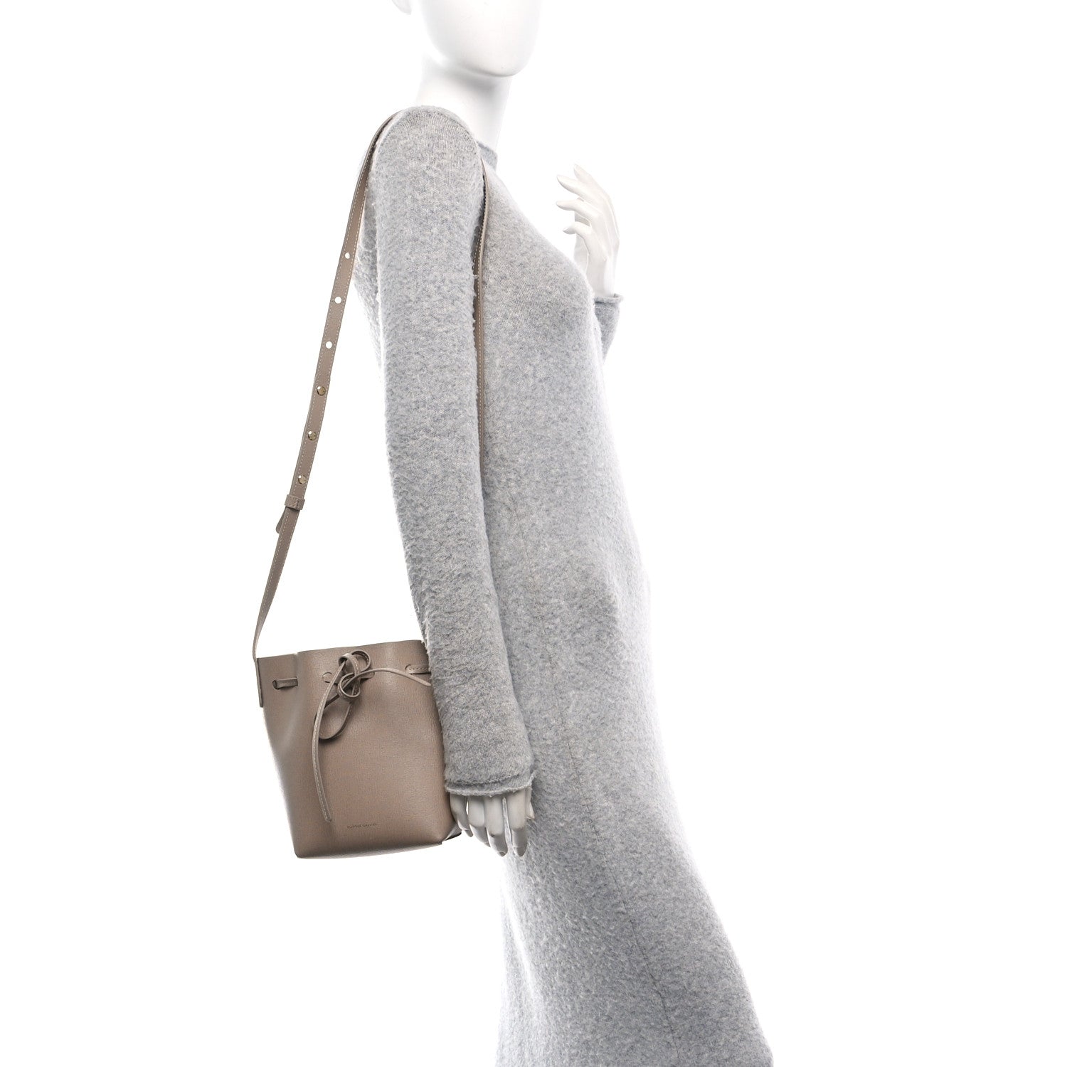 Mansur Gavriel Saffiano Mini Mini Bucket Bag Beige 2 of 9
