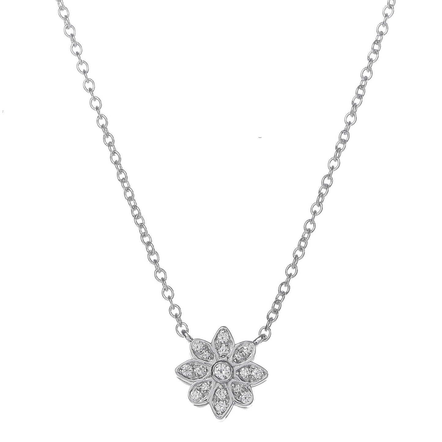 Platinum Diamond Enchant Flower Pendant Necklace