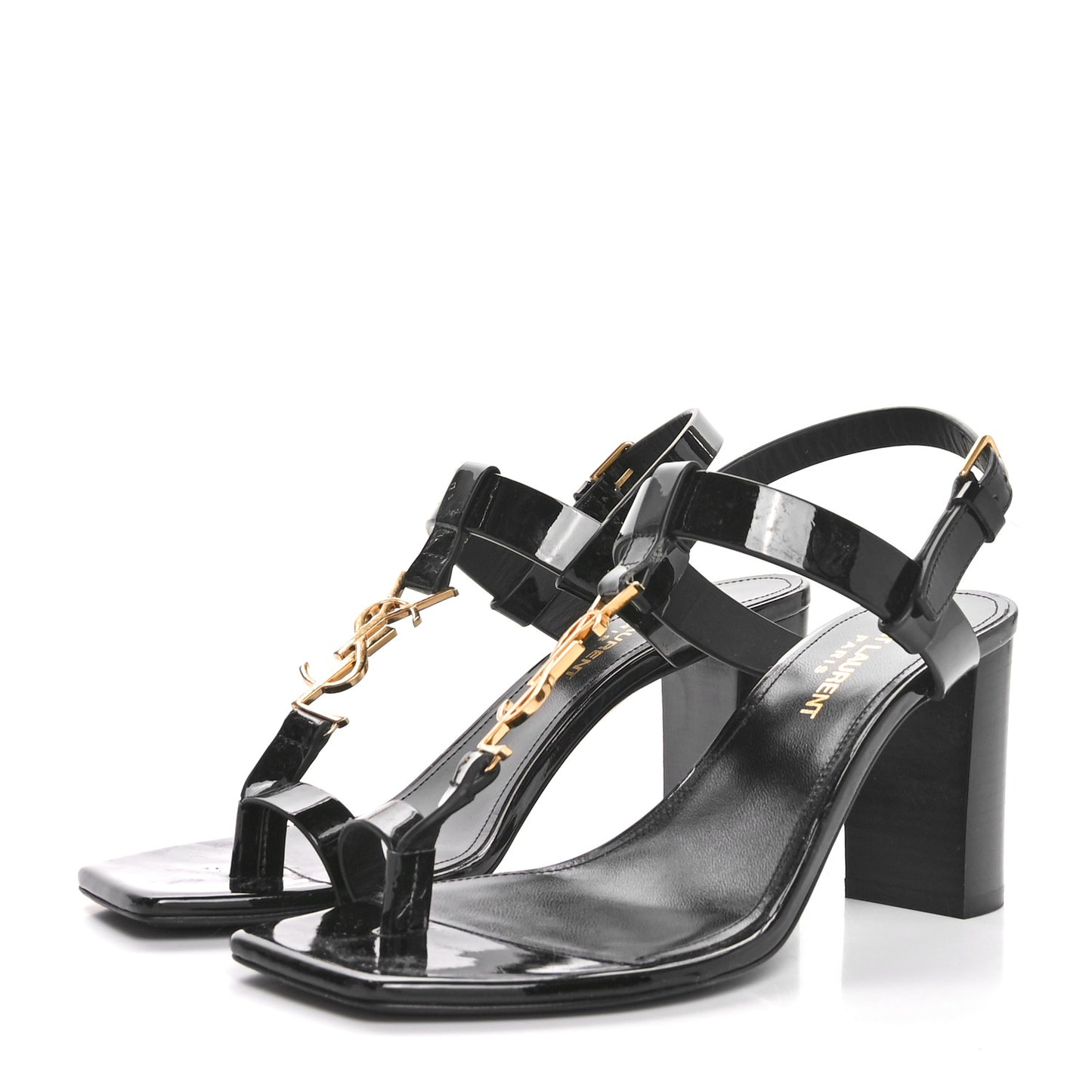 Patent Calfskin Cassandra 75 Sandals 36 Black