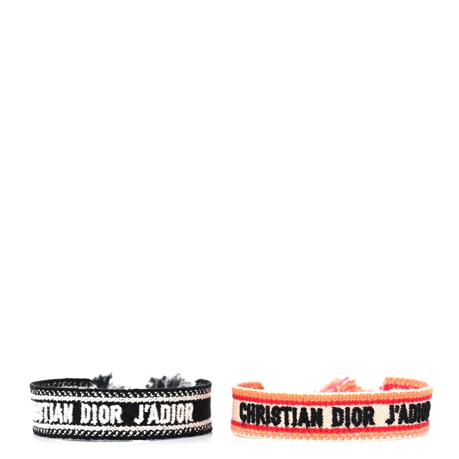 Christian Dior Woven Cotton J'Adior Friendship Bracelet Set Black Orange 1 of 5