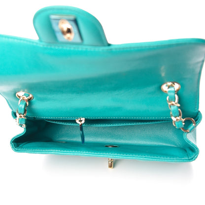 Chanel Caviar Quilted Mini Rectangular Flap Turquoise 5 of 8