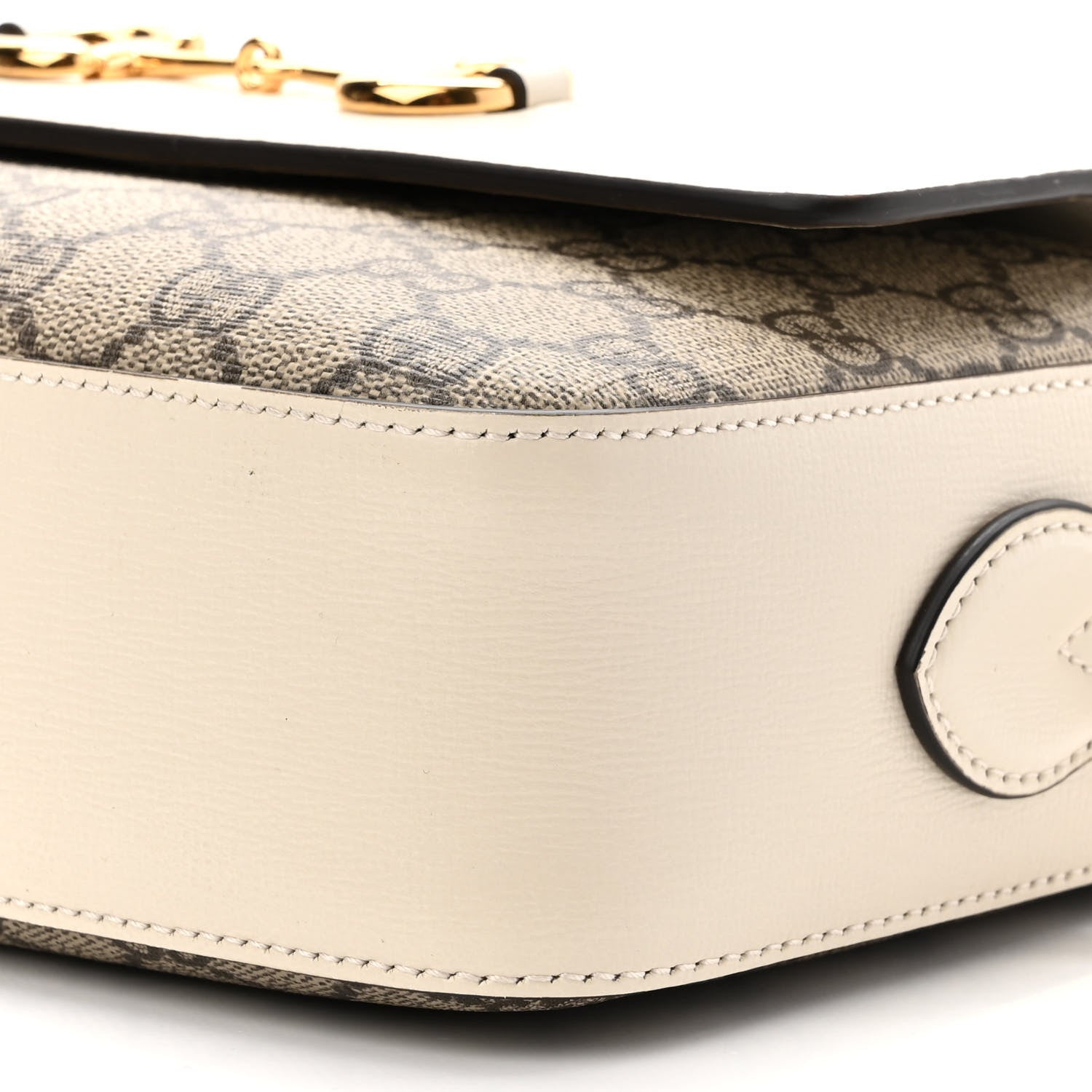 Gucci GG Supreme Monogram Small Horsebit 1955 Shoulder Bag Beige Mystic White 10 of 10