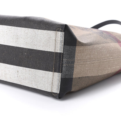Burberry Coated Canvas Mega Check Medium Doodle Tote Black 7 of 9