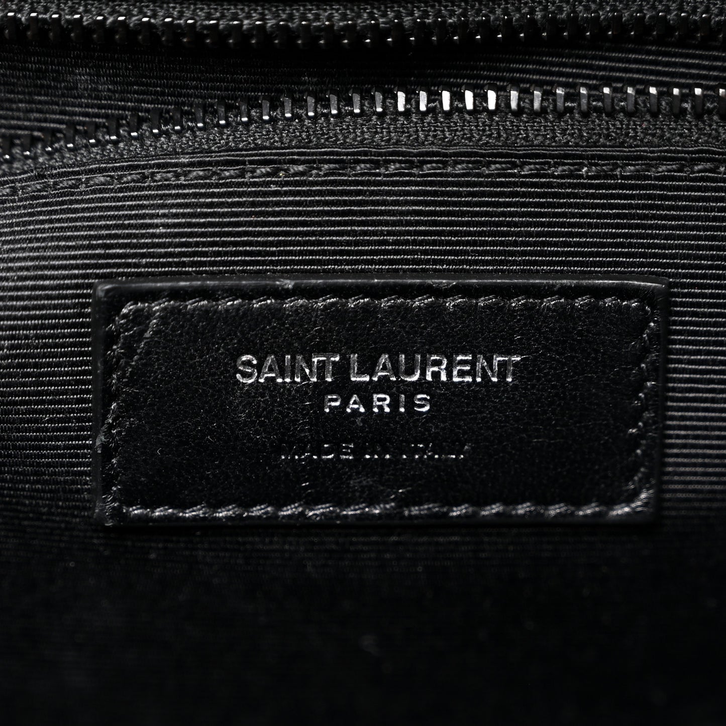 Grain De Poudre Textured Mixed Matelasse Large Triquilt Monogram Monochrome Satchel Black