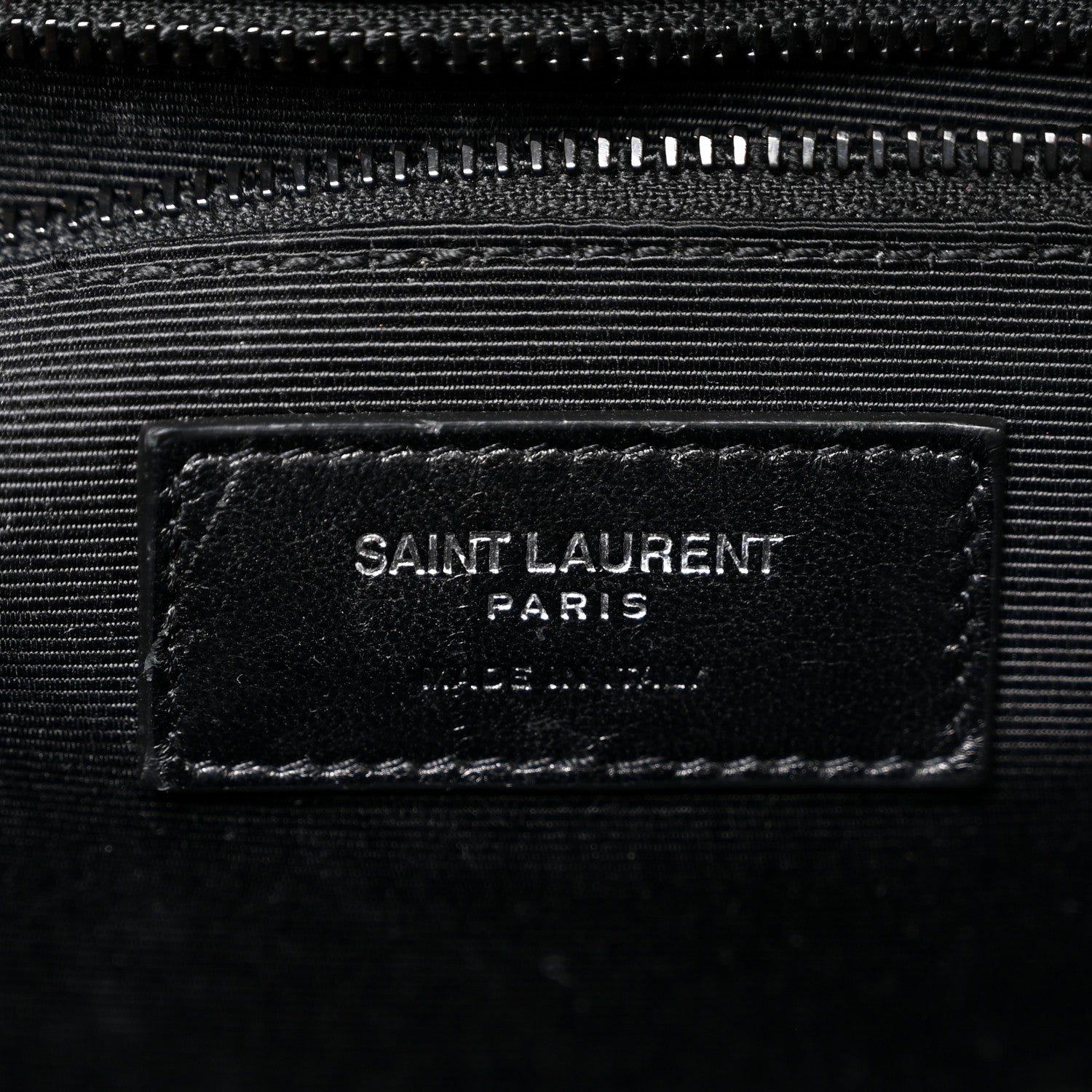 Saint Laurent Grain De Poudre Textured Mixed Matelasse Large Triquilt Monogram Monochrome Satchel Black 6 of 10