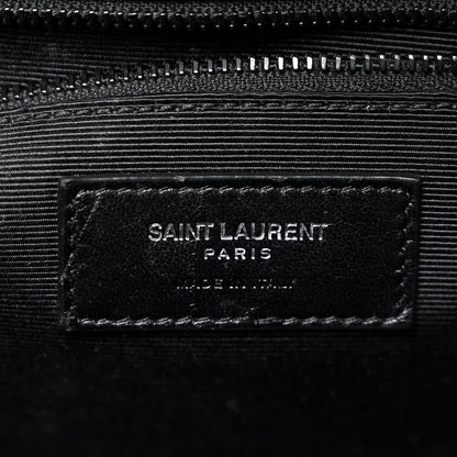 Saint Laurent Grain De Poudre Textured Mixed Matelasse Large Triquilt Monogram Monochrome Satchel Black 6 of 10