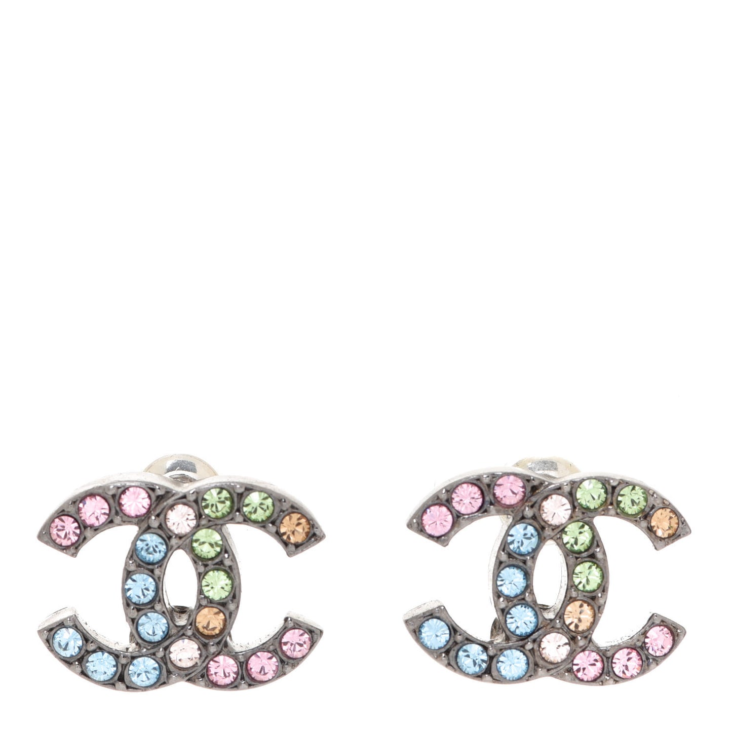 Ruthenium Crystal CC Earrings Multicolor