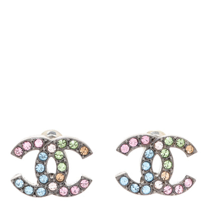 Chanel Ruthenium Crystal CC Earrings Multicolor 1 of 5