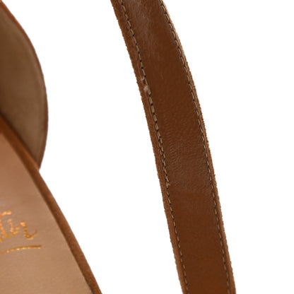 Christian Louboutin Veau Velours Loubi Bee Alta 130 Sandals 37.5 Cafe Creme 8 of 9
