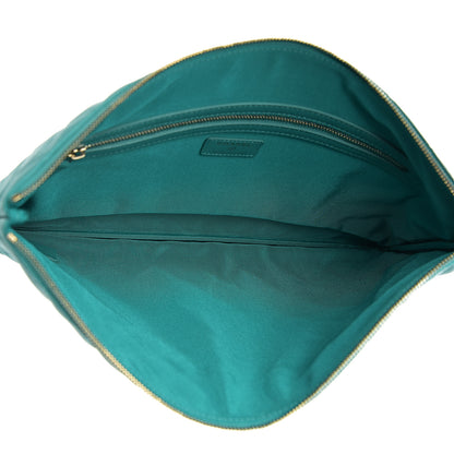 Chanel Caviar Quilted Large Cosmetic Case Turquoise 4 of 7