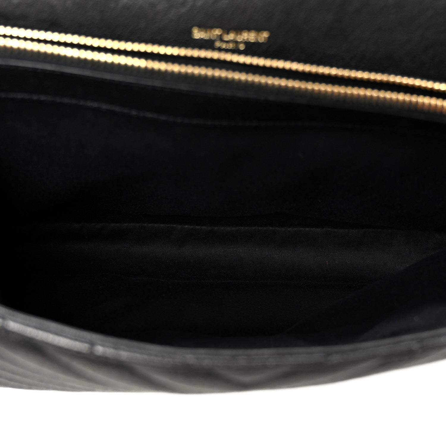 Saint Laurent Sheepskin Matelasse Chevron Monogram Large College Satchel Black 5 of 11