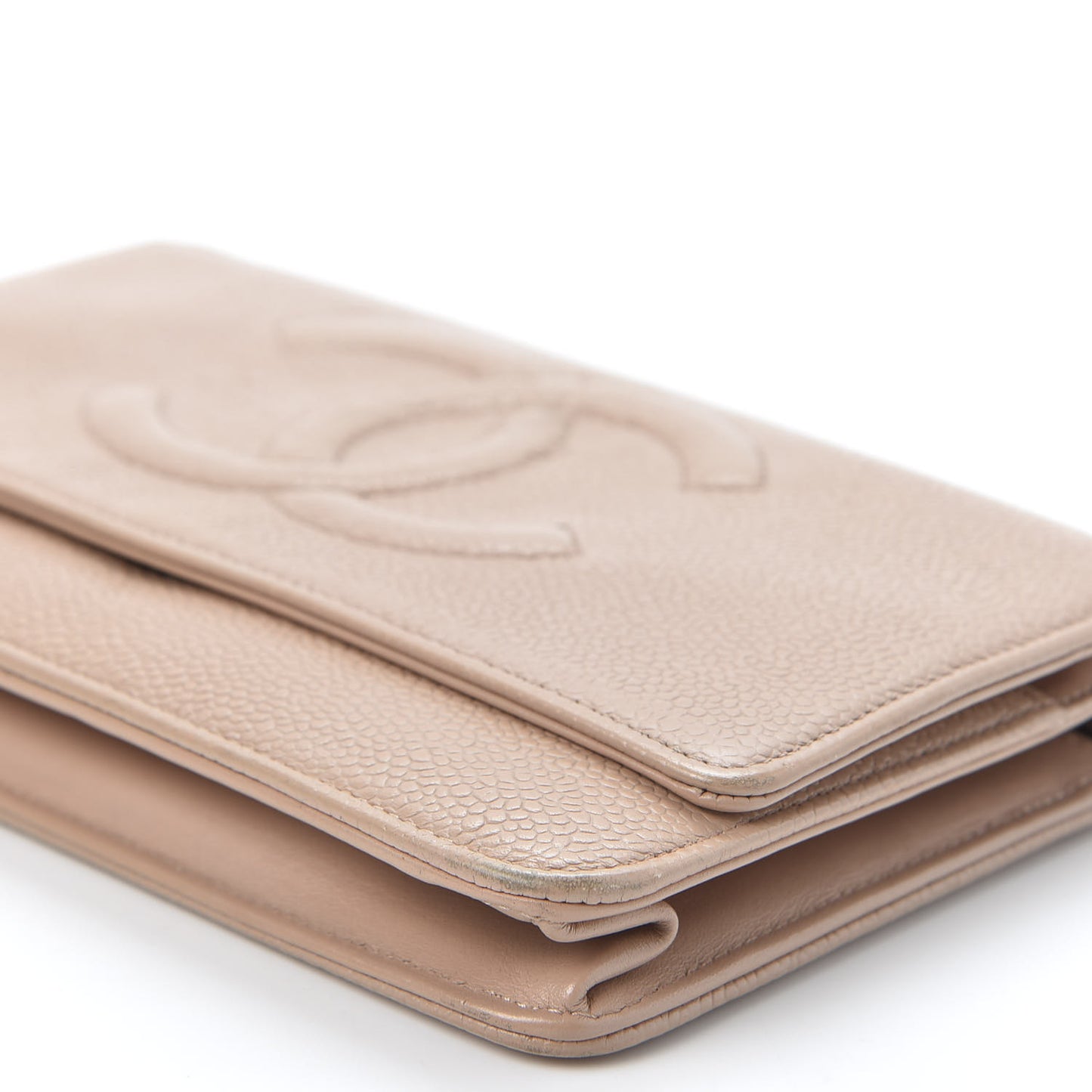 Caviar Timeless CC Wallet on Chain WOC Beige