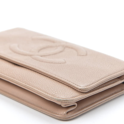 Chanel Caviar Timeless CC Wallet on Chain WOC Beige 6 of 12