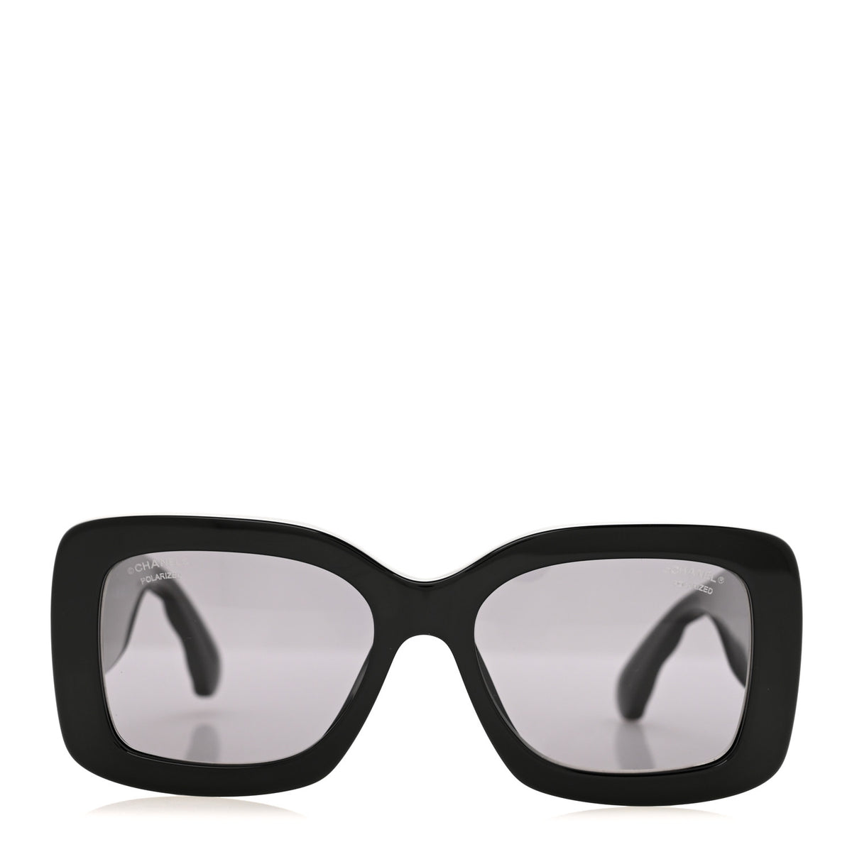 Chanel Acetate Quilted CC Rectangle Sunglasses 5483-A Black 2 of 8
