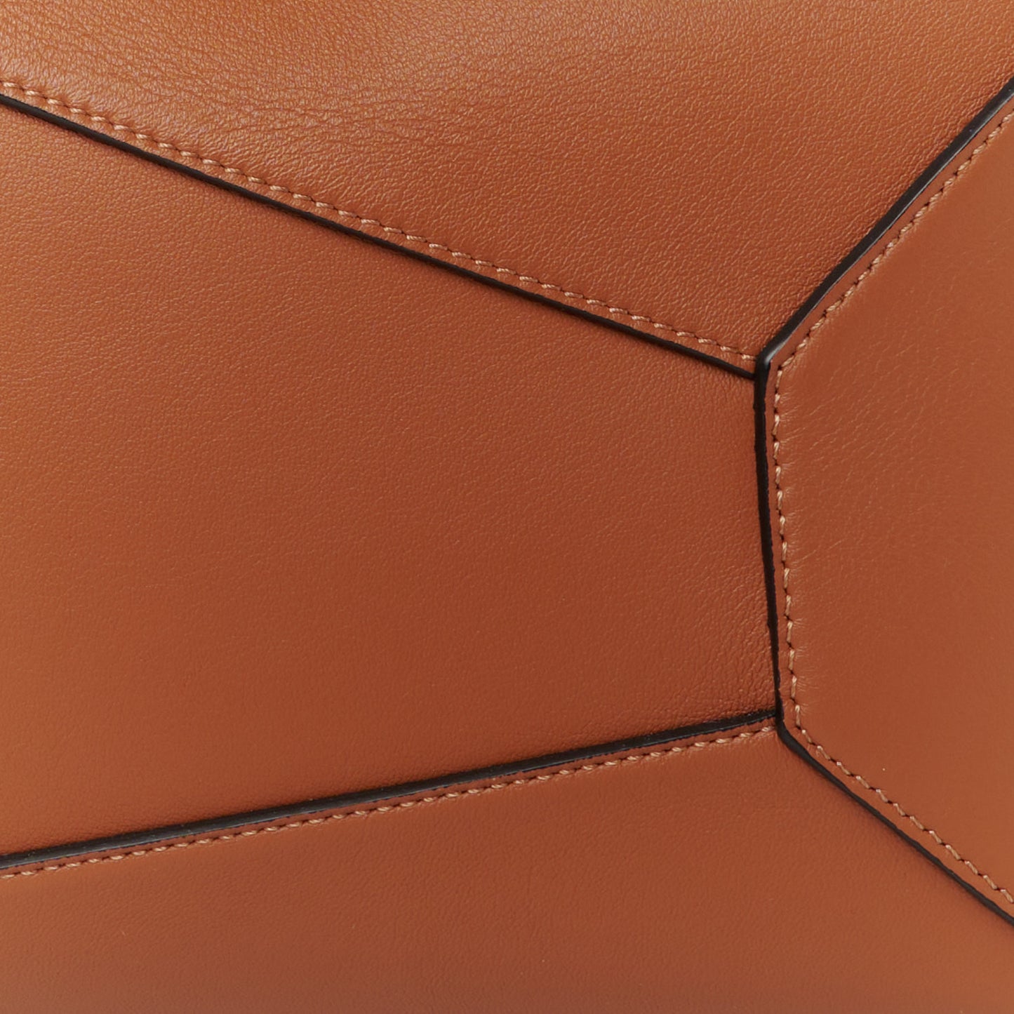 Calfskin Large Puzzle Edge Bag Tan