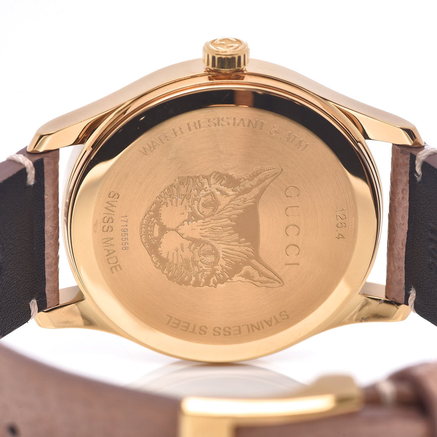 Stainless Steel Calfskin 38mm G-Timeless Moth Quartz Watch Brown