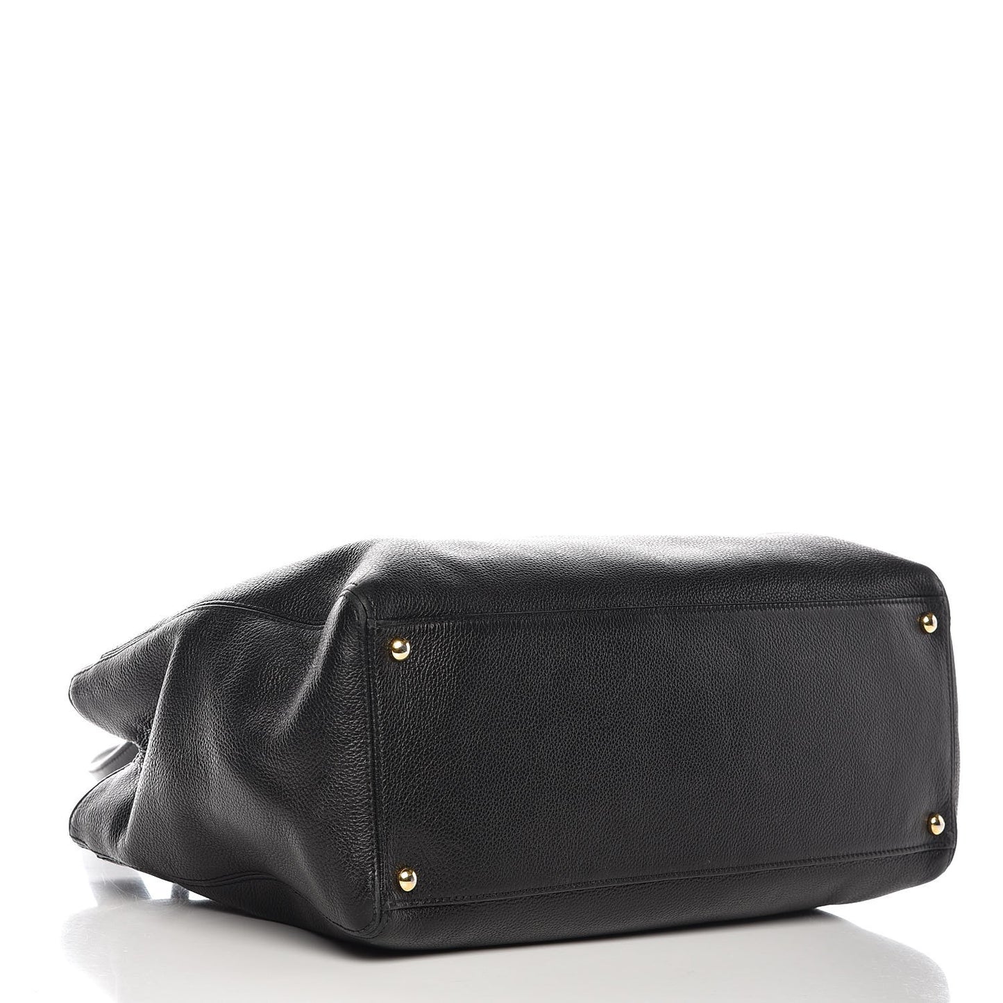 Calfskin Cerf Executive Shopper Tote Black