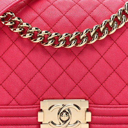 Chanel Caviar Quilted Medium Boy Flap Dark Pink 8 of 10