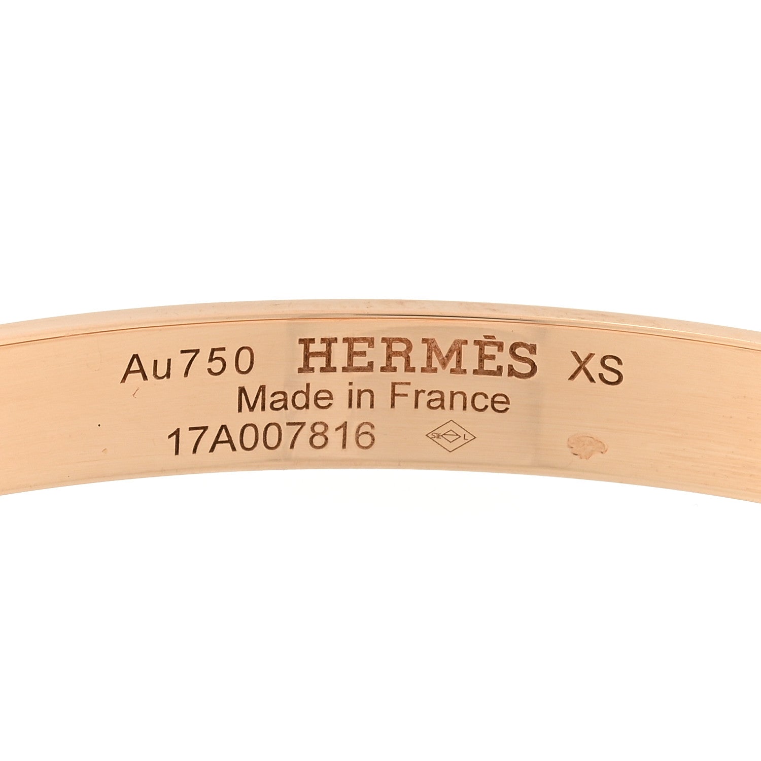 Hermes 18K Rose Gold PM Collier De Chien Bracelet XS 3 of 3