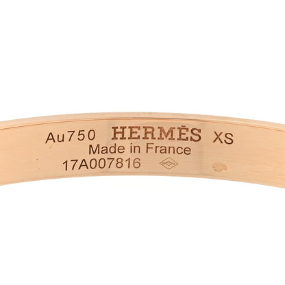 Hermes 18K Rose Gold PM Collier De Chien Bracelet XS 3 of 3