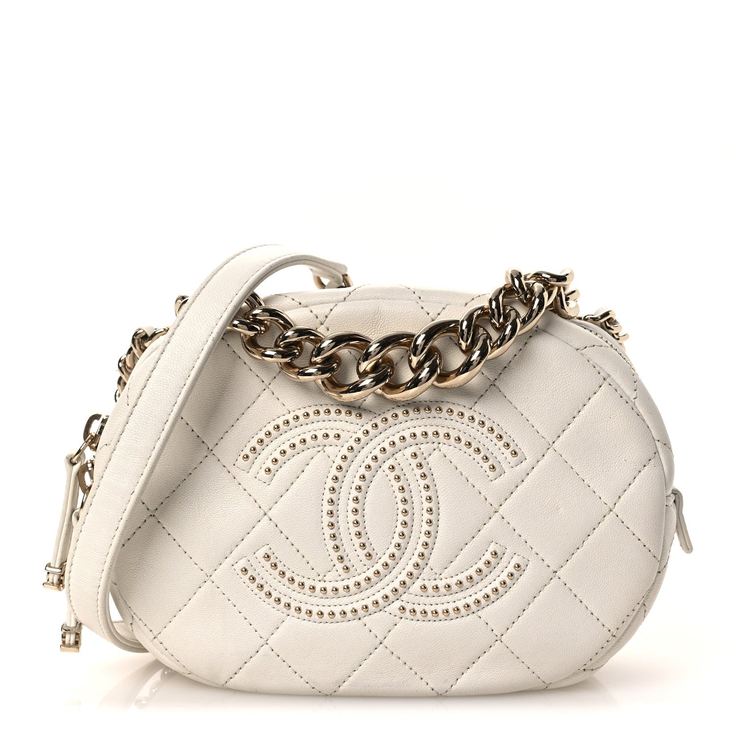Chanel Lambskin Quilted Studded Case White 1 of 12