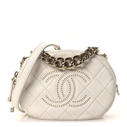 Chanel Lambskin Quilted Studded Case White 1 of 12