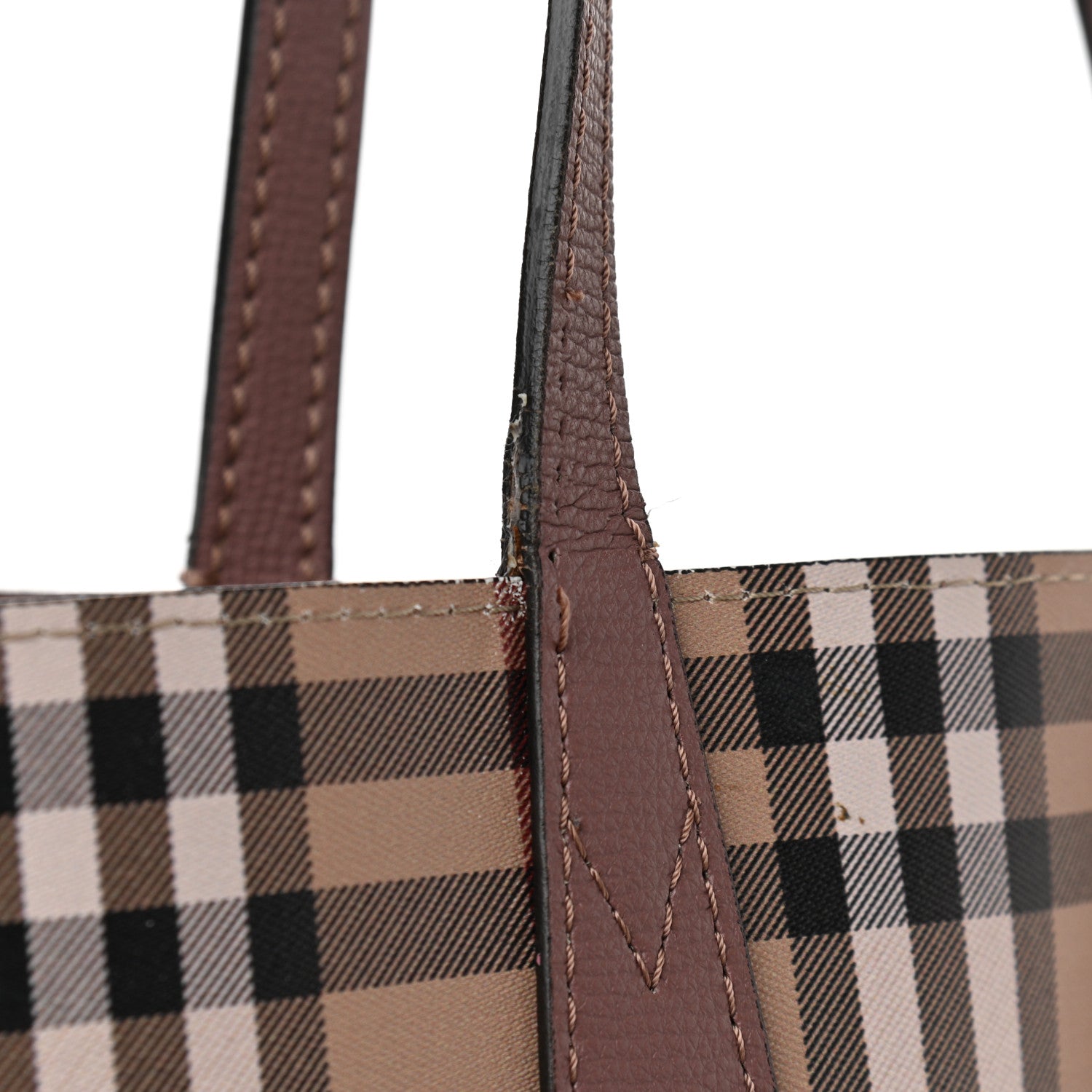 Burberry Grainy Calfskin Haymarket Check Medium Reversible Tote Light Elderberry 12 of 12