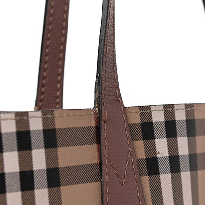 Burberry Grainy Calfskin Haymarket Check Medium Reversible Tote Light Elderberry 12 of 12