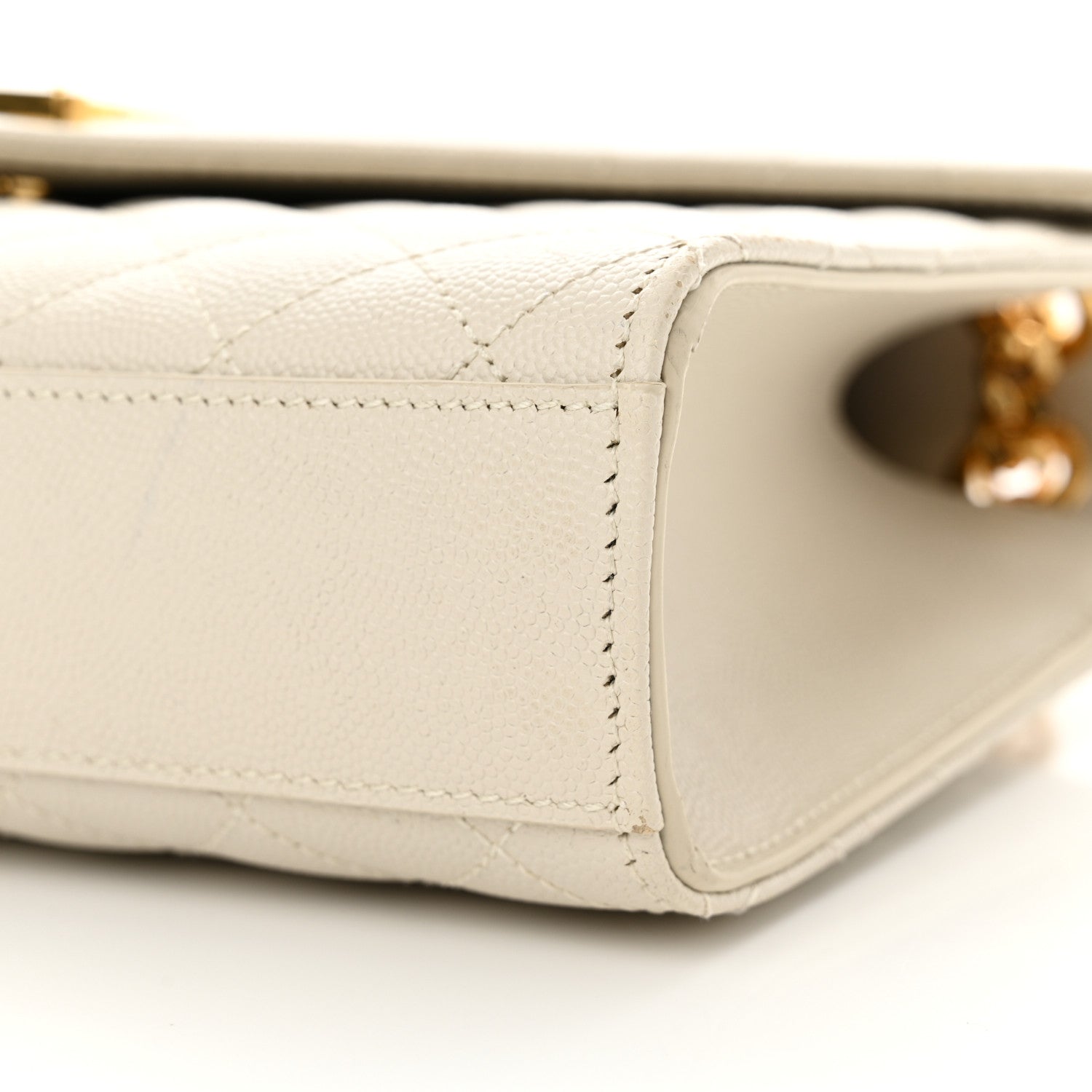 Saint Laurent Grain De Poudre Textured Mixed Matelasse Medium Triquilt Monogram Satchel Crema Soft 10 of 12