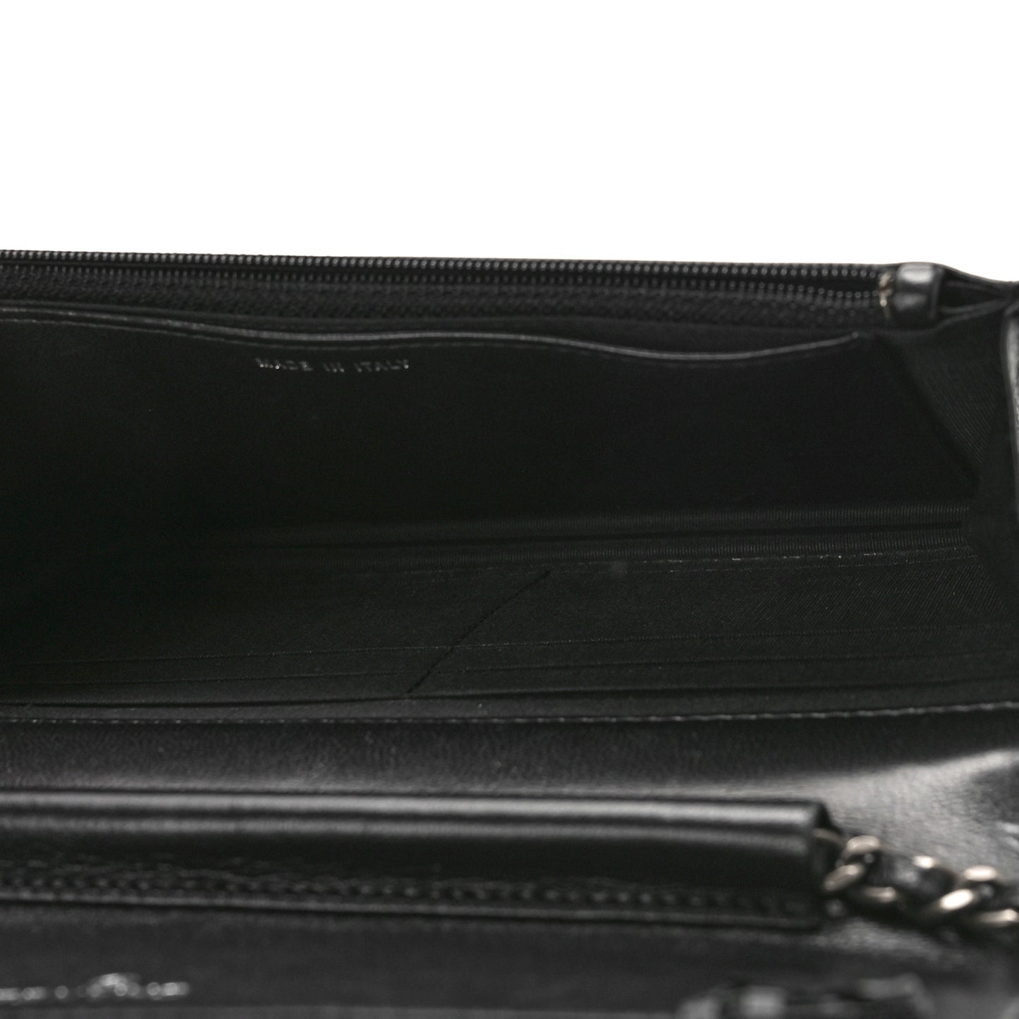 Lambskin Quilted Boy Wallet On Chain WOC Black