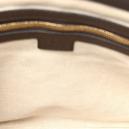 Gucci Monogram Jumbo GG Textured Dollar Calfskin Web Wristlet Messenger Bag Camel Ebony New Acero 5 of 10