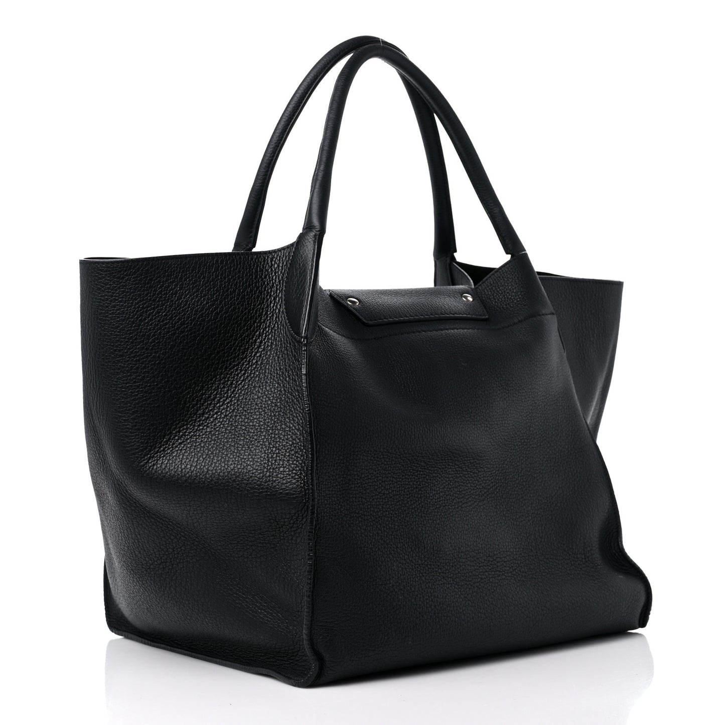 Supple Grained Calfskin Medium Big Bag Black