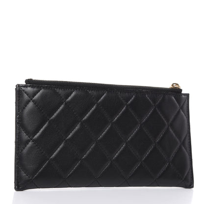 Chanel Lambskin Quilted Classic Zip Pouch Black 3 of 11
