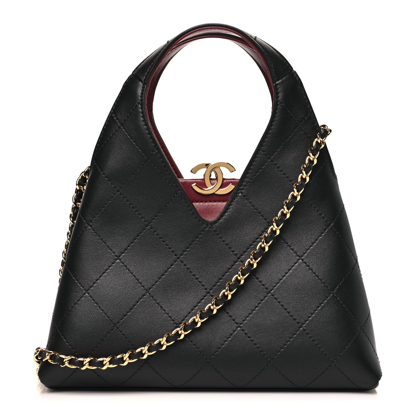 Calfskin Chic Lady Small Shopping Tote Black