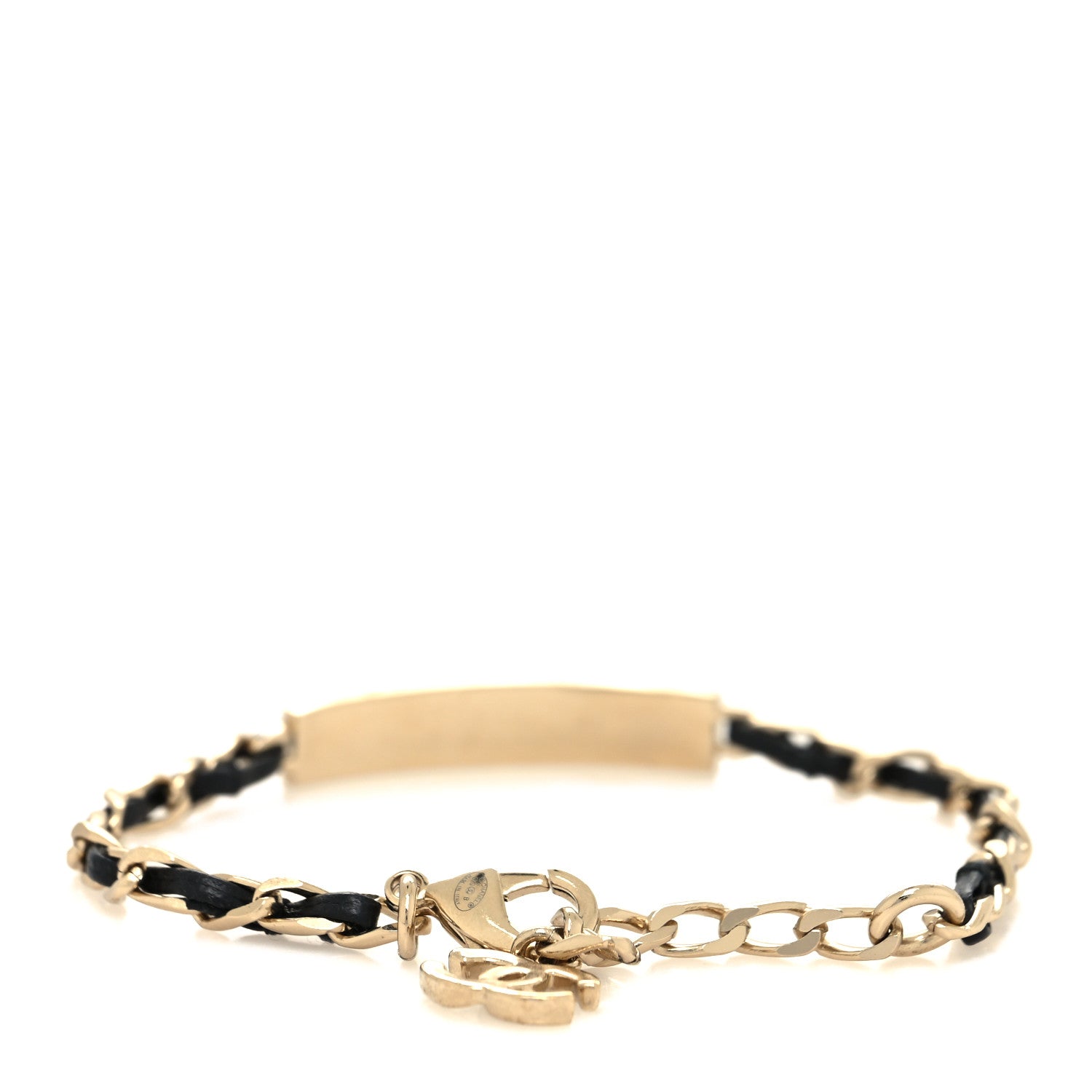 Chanel Metal Lambskin Crystal Sergeant Chanel Bracelet Gold 3 of 4