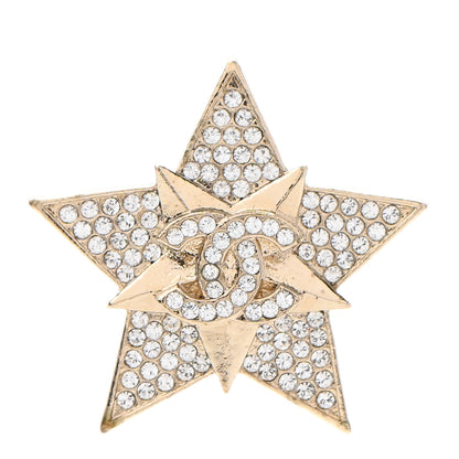 Chanel Crystal CC Star Brooch Gold 1 of 6