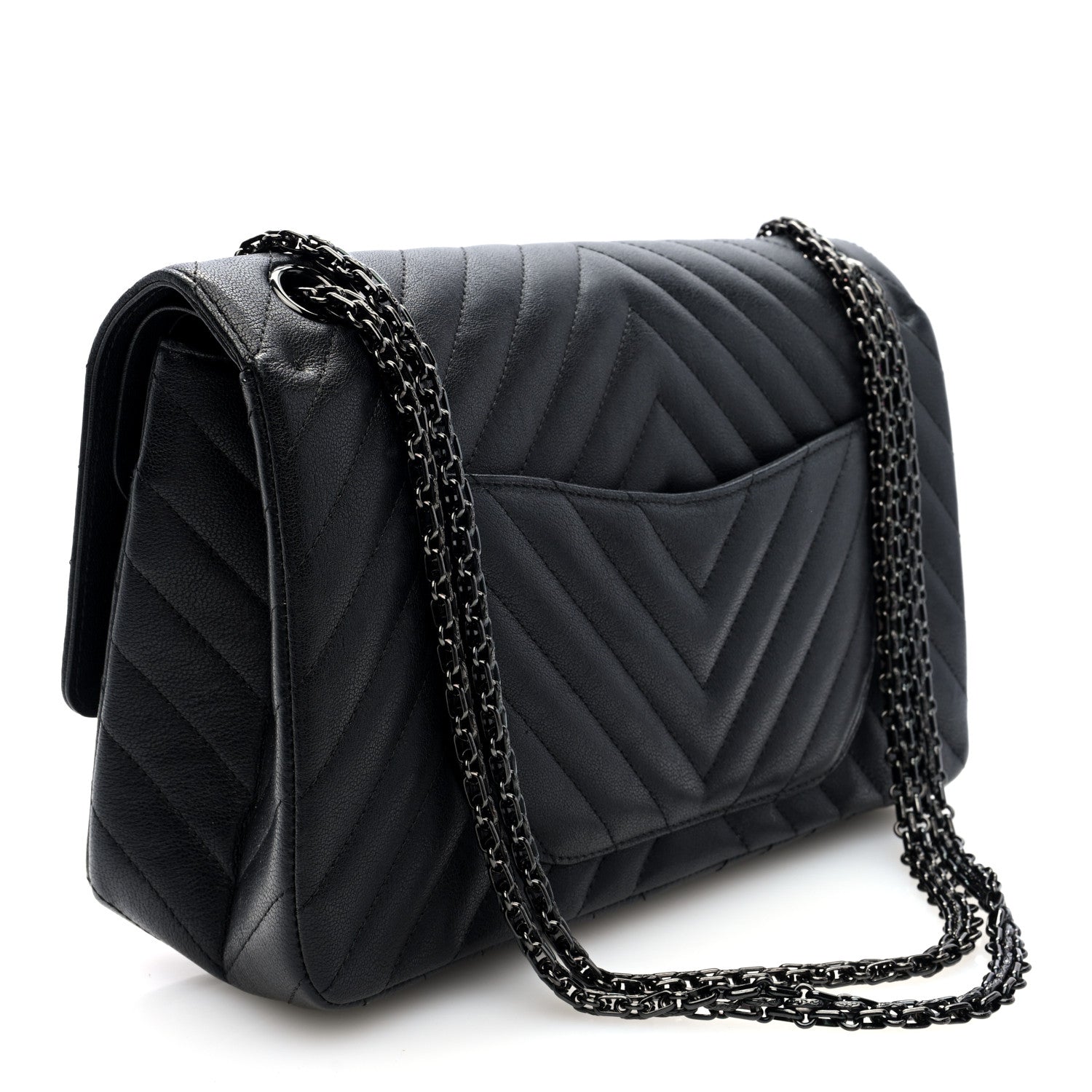Chanel Sheepskin Chevron Quilted 2.55 Reissue 226 Flap So Black 3 of 11