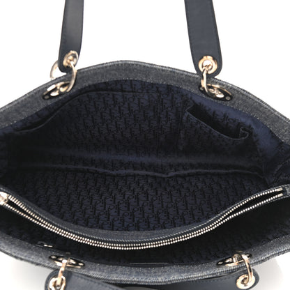 Christian Dior Denim Cannage Lady Dior Shopper Tote Blue 5 of 14