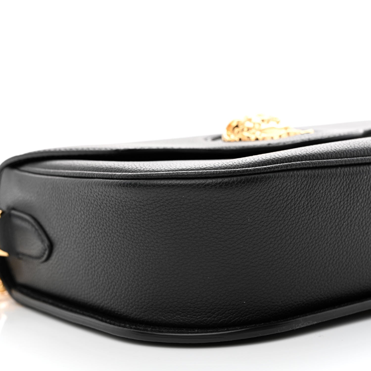 Versace Grained Calfskin La Medusa Chain Clutch Bag Black 8 of 9